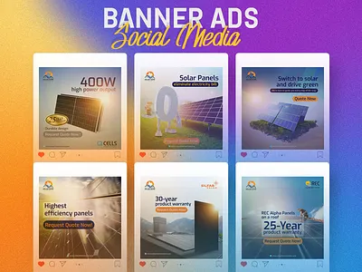 Solar Social Media Banner | Ads | Marketing | Post Design ads design banner design branding facebook banner fleexstudio flyer google ads banner graphic design instagram post marketing template marketingcampaign meta ads poster smm social media banner social media marketing social media post solar energy web banner