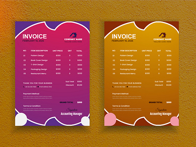 Creative Modern Invoice Design advertising onvoice best invoice branding invoice business invoice deisgn company cv design creative invoice cv design invoice template design marketing invoice modern invoice shop invoice trendy invoice vector invoice