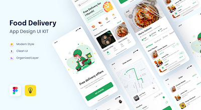 Food delivery app UI kit design in figma app app design app design in figma delivery app design elegant food app figma app food app food app design food delivery app