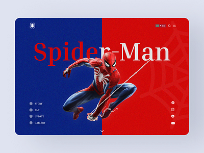 Spider-Man Hero Section Concept hero section hollywood landing page peter parker portfolio spider amn ui uiux user interface ux website