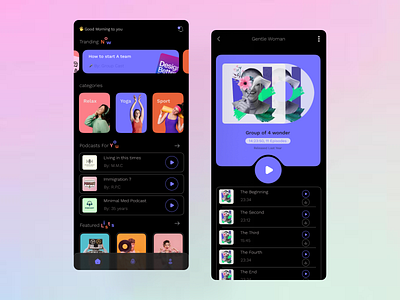 Podcast ui ui design