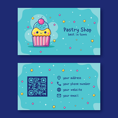 Pastry Business Card bakery branding businesscard design graphic design illustration pastry smallbusiness sweet ui vector