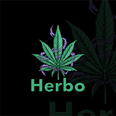 Herbo Logo branding cannabis design digital illustration drawing graphic design illustration logo logo design logo illustration logo retro logo vintage marijuana vector weed