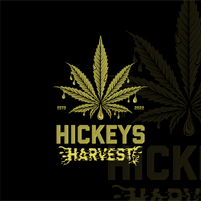 Hickeys Harvest Logo branding cannabis design digital illustration drawing graphic design illustration logo logo design logo illustration logo retro logo vintage marijuana vector weed