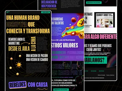 Marketing Agency Website, one of the pages about agency black bright dark theme design emoji emotion emotional illustration inhensweb marketing neo brutalism neobrutalism section services ui ux ui website yellow