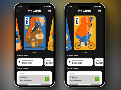 Card Carousel UI Design animation app application blue card carousel clean creative dailyui dashboard design finance illustration minimal modern swipe ui ux visa