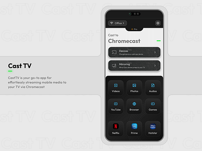 CastTV casting casttv chromecast devices entertainment home entertainment mirroring mobile application streaming trending ui design ux design