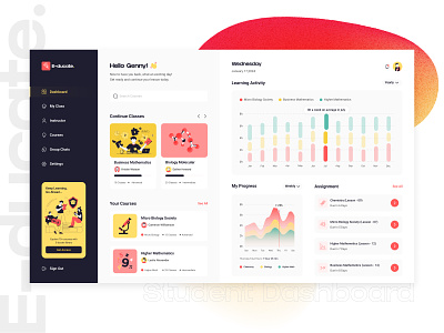 E-ducate- EdTech Dashboard Design digital learning e learning dashboard e learning dashboard ui edtech edtech dashboard edtech dashboard design edtech dashboard template edtech dashboard ui edtech web design education dashboard education dashboard ui education platform educational platform elearning learner dashboard learning dashboard learning management system learning platform lms dashboard online learning dashboard