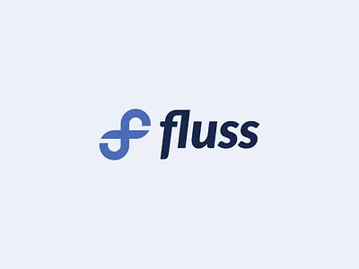 Fluss - Logo Design & Visual Identity abstractlogo branding brandmark clean logo design dynamic entrepreneurship fluss graphic design infinite letter f logo logo inspiration loop recycling silicon valley startup sustainability water water purification