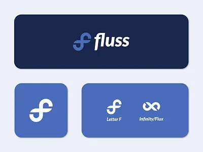 Fluss - Logo Design & Visual Identity abstractlogo branding brandmark design entrepreneurship fluss flux graphic design infinite letter f logo logo inspiration pure water recycling silicon valley startup sustainability water water drop water purification