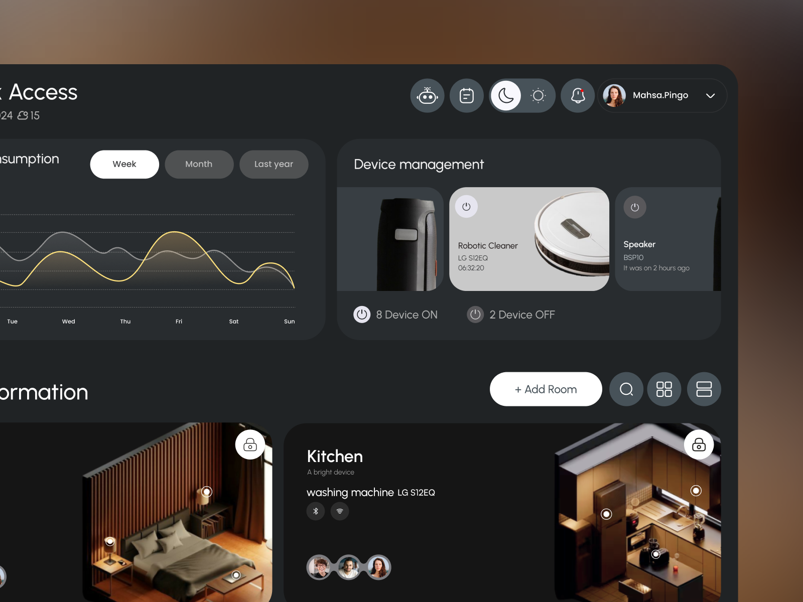 Iot Dashboard by Mahsa_ yosefzadeh for Fluxio Design on Dribbble