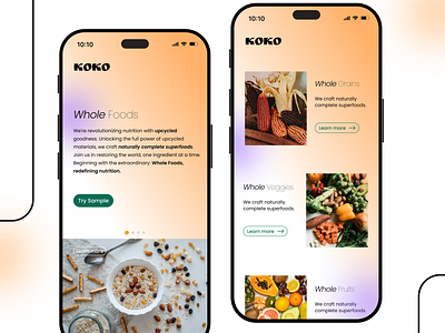 KOKO - A Whole Food E-commerce app app branding clean design diet exclusive food health inspiration interface ios layout nutritional trendy ui ui design user interface ux whole food