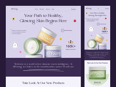 Skin Care Beauty Product Landing Page cream website product landing page product visual web shopify developer web ui webflow webflow theme designer webflow website design wix website wordpress wordpress website