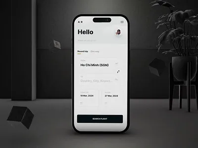 Flight Booking Interaction 3d animation app flight booking interaction minimal prototype ui ui ux