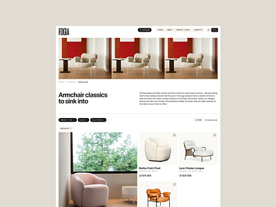 Fogia e-commerce catalog page catalog e commerce furniture scandinavian