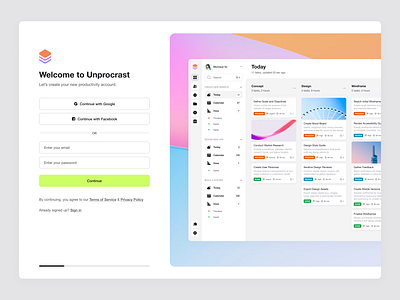 Unprocrast - Create Account Screen app design create account design designer graphic design screen sign up ui ui design ux web app web design website