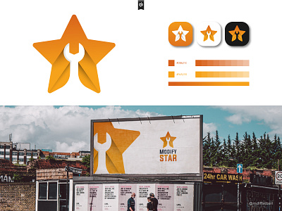 Modify Star - Modern Logo Design, Branding, Brand Identity automobile construction logos star