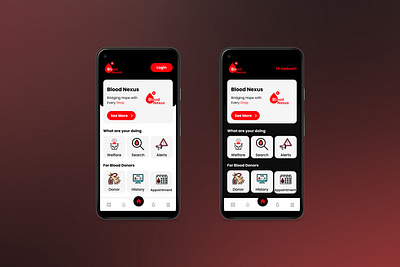 Blood Nexus App app application design figma graphic design icon interface design mobile ui ui ux uidesign