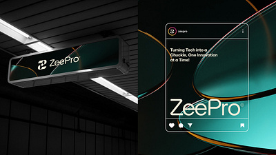 ZeePro Brand Identity billboard branding design download free freebie graphic design logo mockup mockup cloud mockupcloud screen