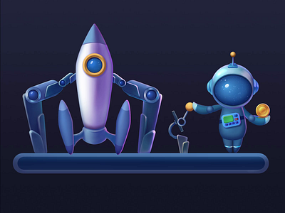 Crash Game - Rocket & Astronaut 2d animation blockchain casino casino game character crash game crypto crypto casino gambling game gaming igaming illustration motion rocket space