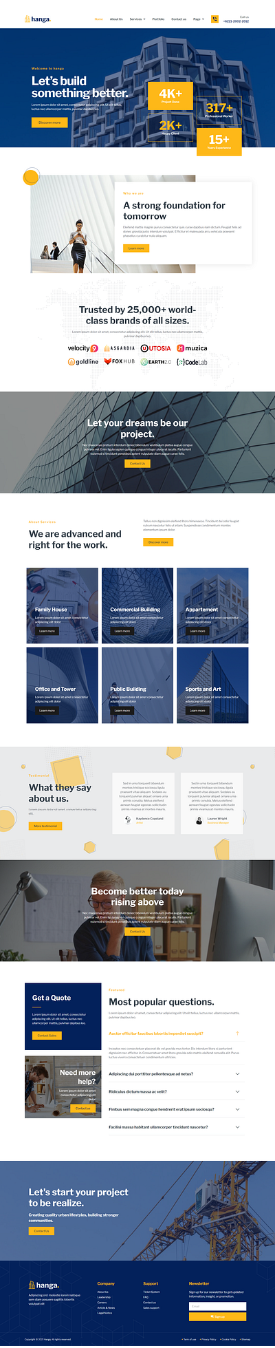 Construction Company design graphic design ui ux website wordpress