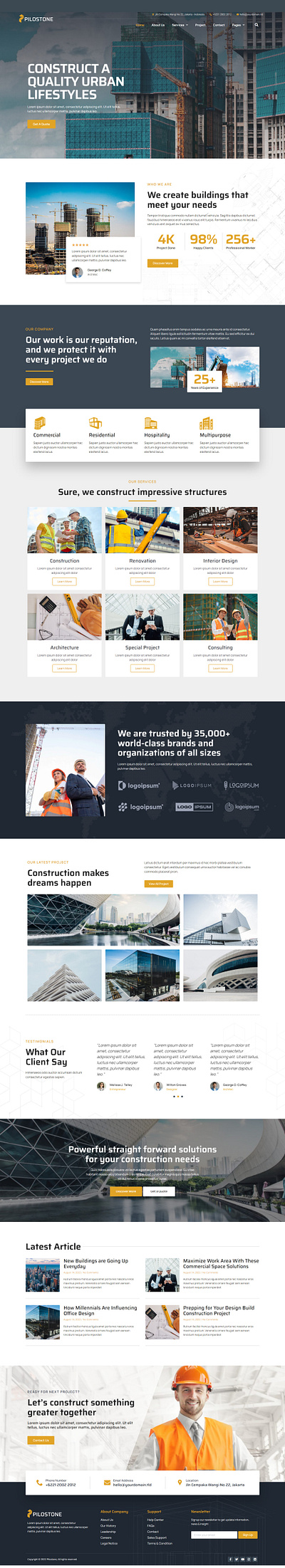 Construction Company 2 design graphic design ui ux website wordpress