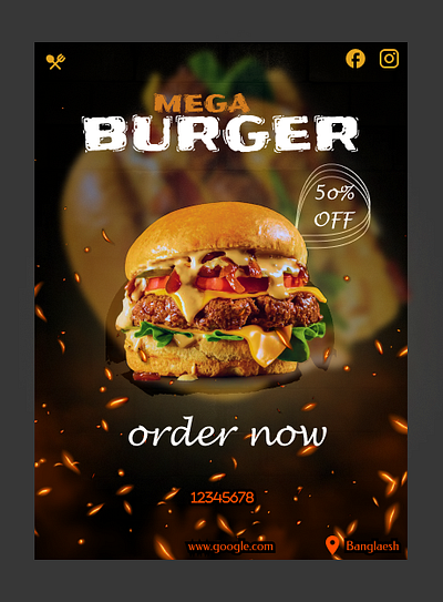 Burger poster app branding design graphic design illustration logo typography ui ux vector