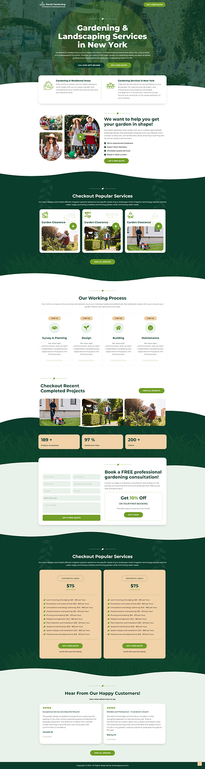Superior Gardening Services Lead Generation Landing Page branding design landing page lead generation template wordpress