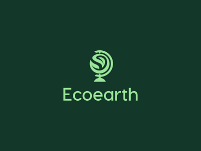Ecoearth logo branding earth eco icon leaf logo logo mark
