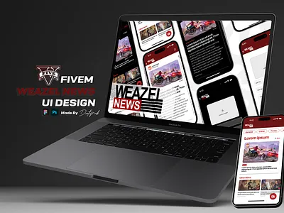 Weazel News App Design for GTA V branding design figma grand theft auto graphic design gta illustration logo roleplay ui ux
