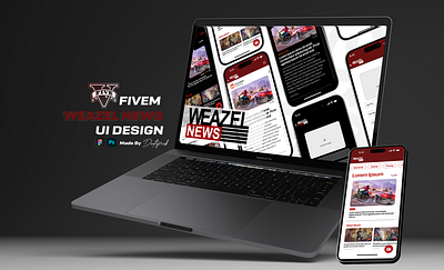 Weazel News App Design for GTA V branding design figma grand theft auto graphic design gta illustration logo roleplay ui ux