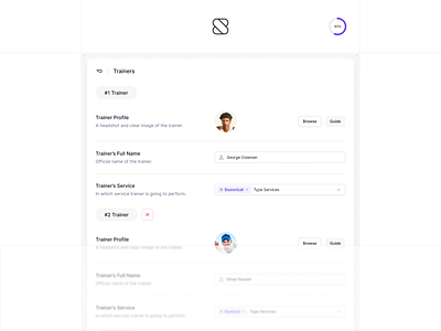 Trainers Management 🏀 dashboard management minimal trainers visual design