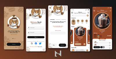 coffee shop app design graphic design ui uiux ux