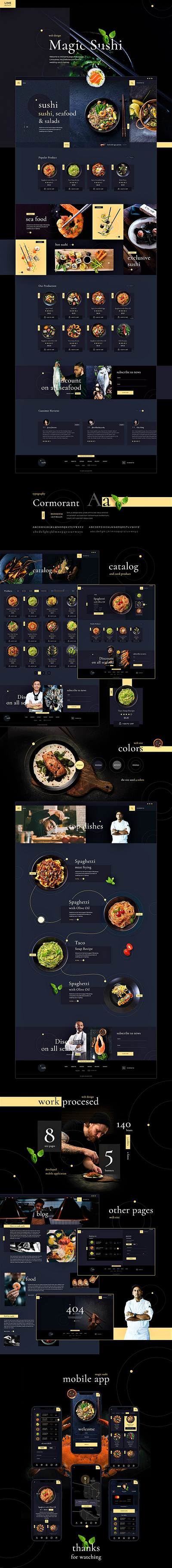 Magic Sushi UI/UX design branding graphic design ui