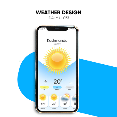 Weather Design #DailyUI #037 app branding dailyui design graphic design illustration logo typography ui uiux ux vector