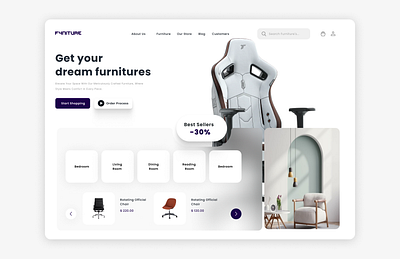 landing page for furniture webiste brand identity furniture website landing page modern ui design trending ui design ui ui design ui ux web design web templete website