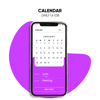 Calendar #DailyUI #038 app branding challenge dailyui design graphic design illustration logo typography ui uiux ux vector