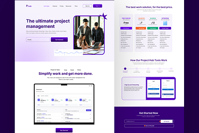 Project And Task Management Landing page dashboard design landingpage project project hub project hub landingpage project management project plan task task management ui uidesign ux webdesign website