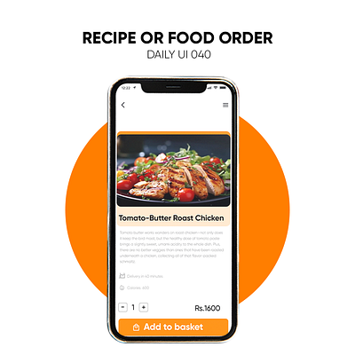 Recipe or Food Order #DailyUI #040 app branding challenge dailyui design graphic design illustration logo typography ui uiux ux vector