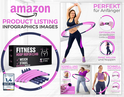 Amazon Listing Infographics Images || Fitness Hoof a content adobe illustrator adobe photoshop amazon amazon listing amazon listing images ebc graphic design infographics listing listing design listing images