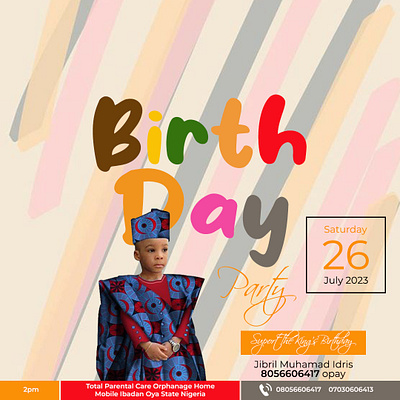 Kids birthday branding graphic design