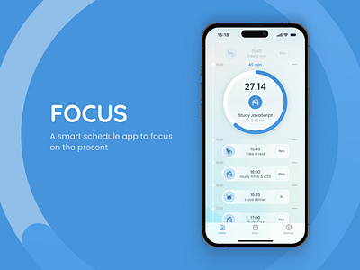 Schedule App (old one version) app blue education focus icons iphone job schedule stopwatch time timer ui ux watch work