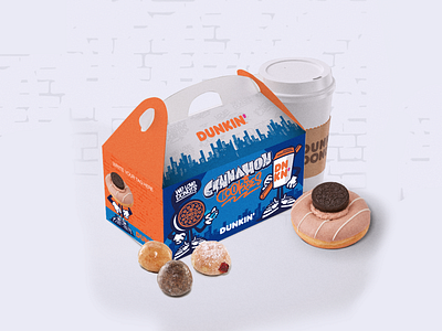 Dunkin Donuts Characters branding campaign character coffee coffee box cookies delivery donuts food graphic design korea packaging