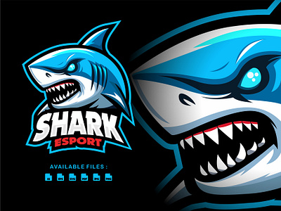 Shark Esport Logo Design animal animation branding design esport fish game graphic design illustration logo mobile motion graphics shark vector