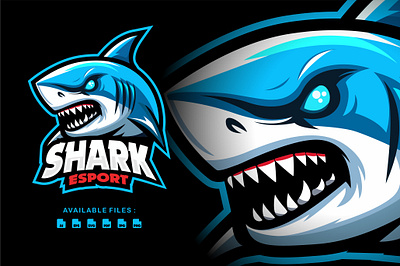 Shark Esport Logo Design animal animation branding design esport fish game graphic design illustration logo mobile motion graphics shark vector