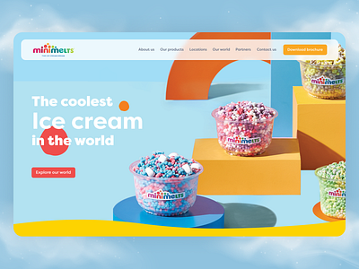 Minimelts Ice Cream Website design ui