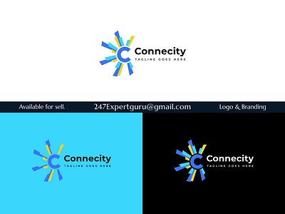 Modern initial letter c with city skyline circle circular center 3d animation branding graphic design logo modern logo motion graphics