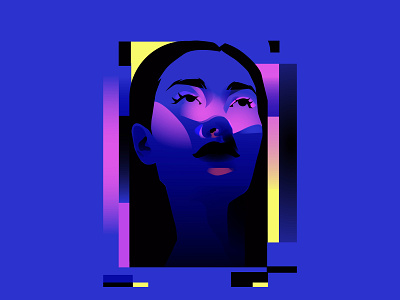 Colorful portraits abstract composition cyberpunk highlights illustration laconic lines minimal neon portrait portrait illustration poster splashy art vector vector portrait