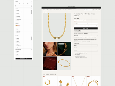 Jewelry e-commerce animation branding conversion design minimal pastel ring ui ux web