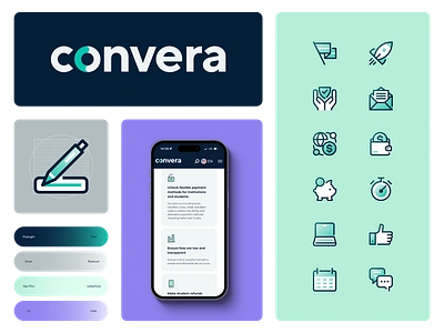 Convera - Iconography brand guide branding convera design finance flat icon forex geometric graphic design grid icon iconography icons line line icon pictogram ui